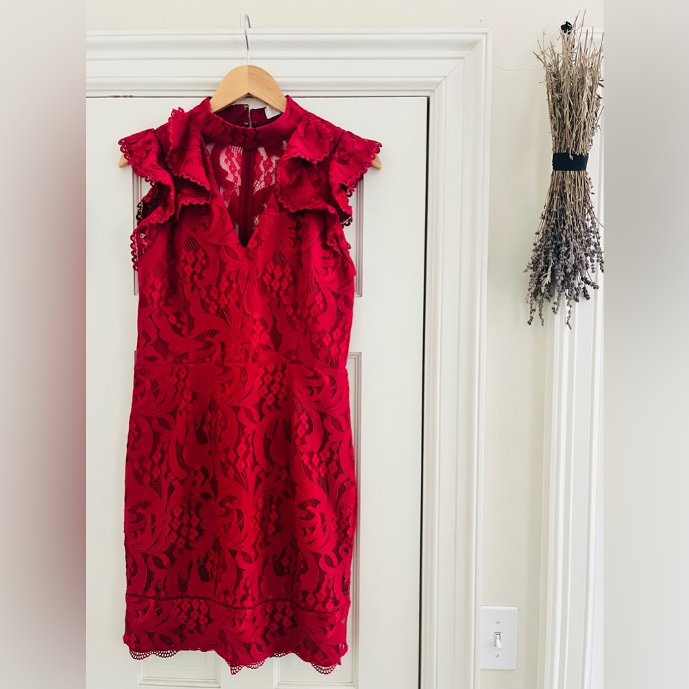 Adelyn Rae Cap Sleeve Lace Dress